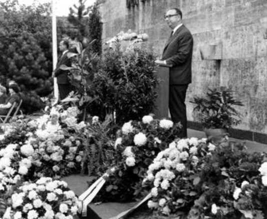 Gedenkfeier, Gedenkstätte Plötzensee, Berlin, 19.07.1966